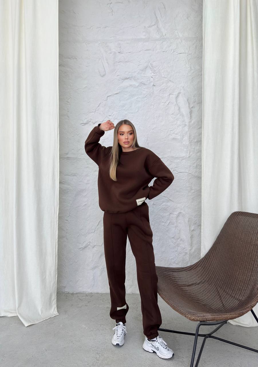 Fleece Brown Tracksuit