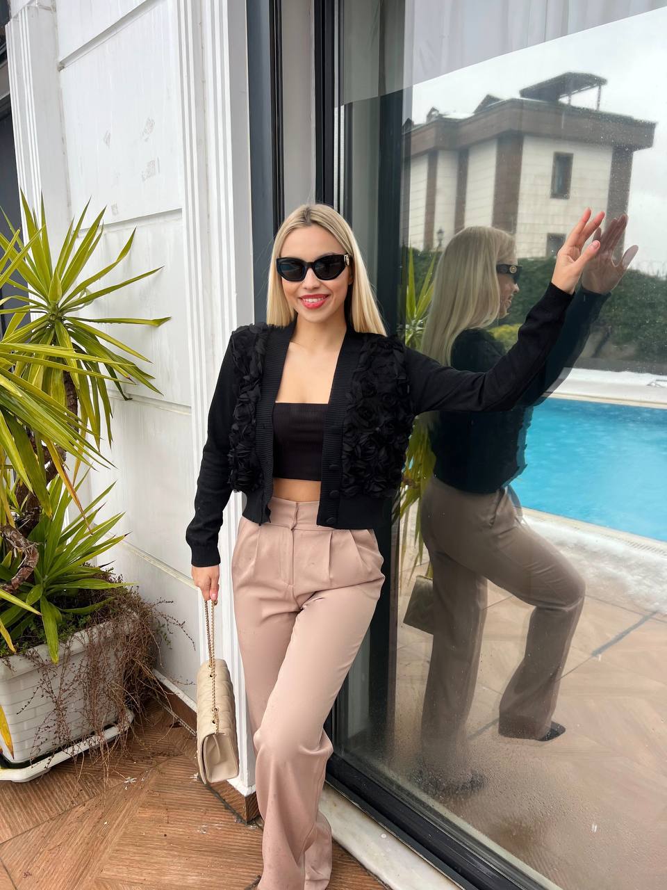 Black Flower Cardigan