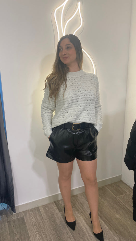 Black Leather Shorts