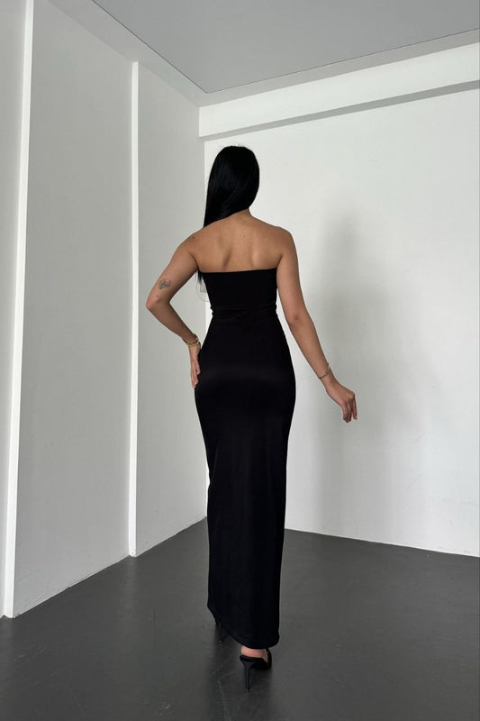 White Rose Black Dress