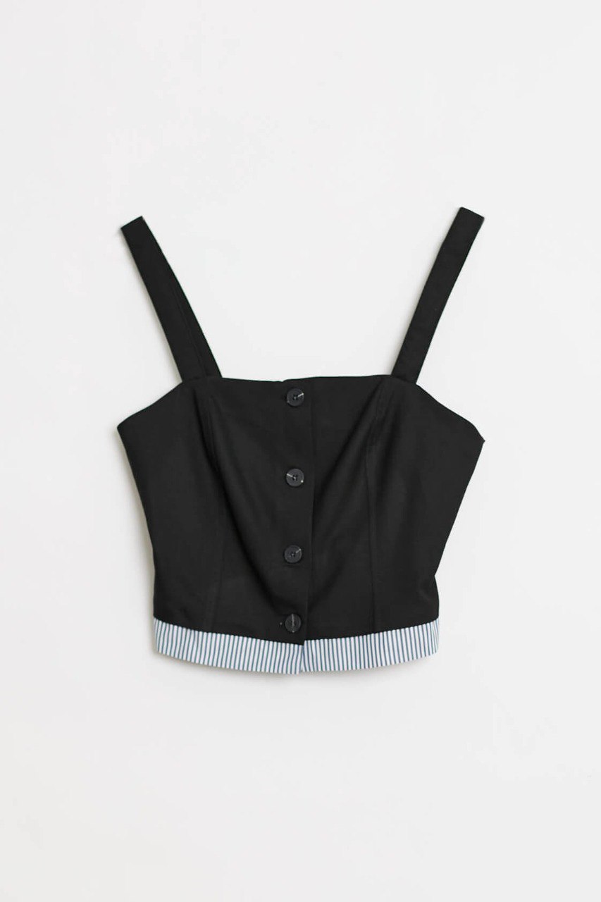 Button-Front Crop Top