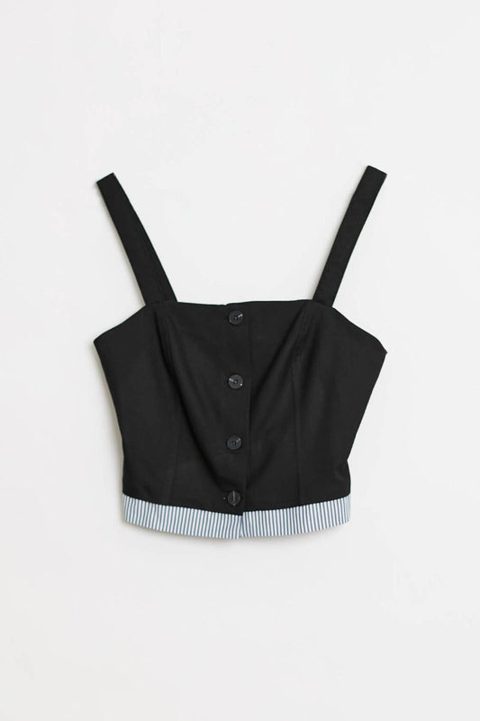 Button-Front Crop Top