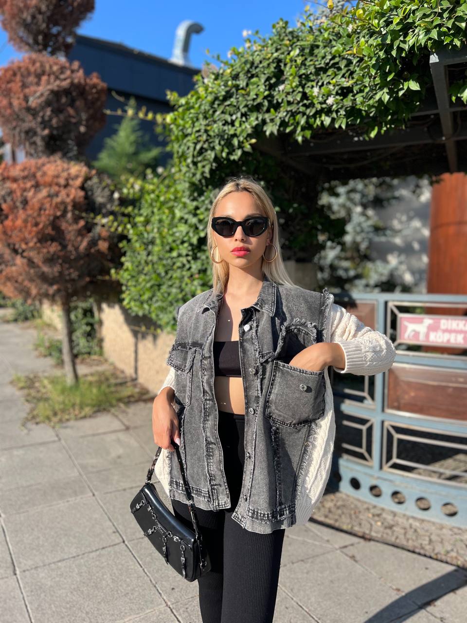 Oversized Distressed Denim Jacket