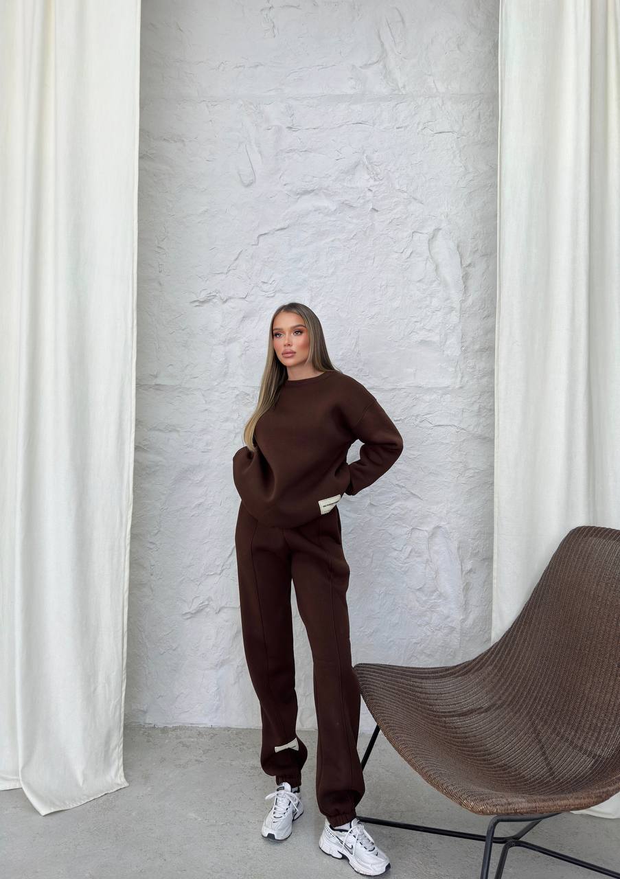 Fleece Brown Tracksuit