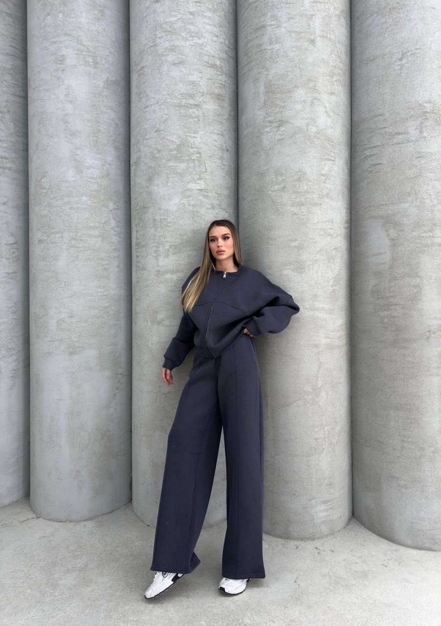 Fleece Navy Tracksuit Oversize