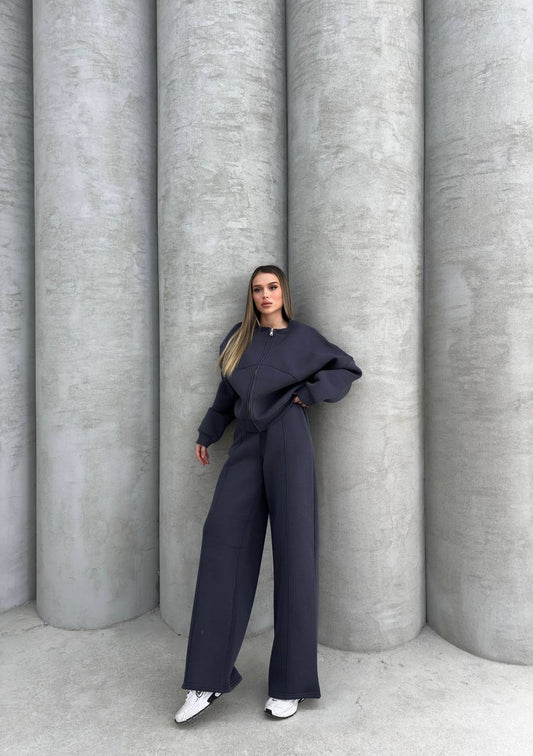 Fleece Navy Tracksuit Oversize