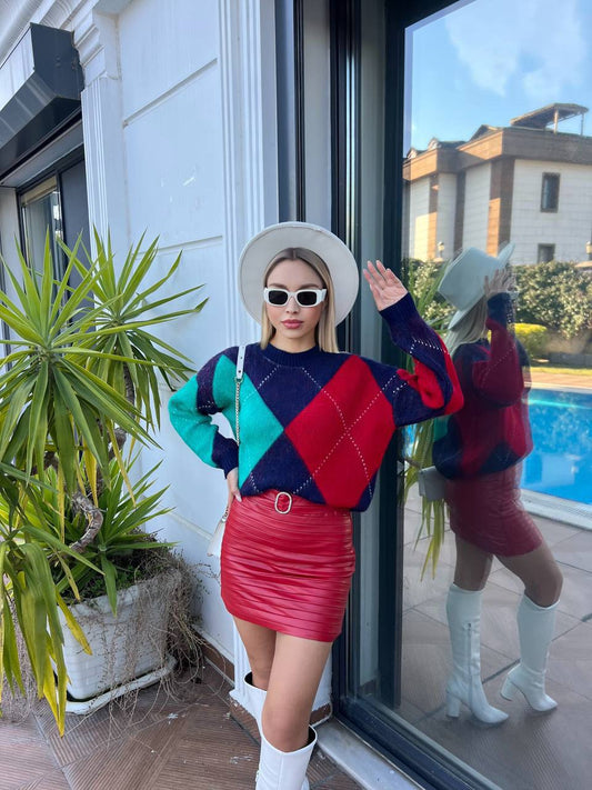 Argyle Pattern Sweater