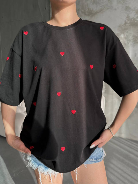Hearts T-shirt Black