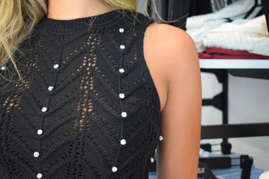 Black Crochet Set