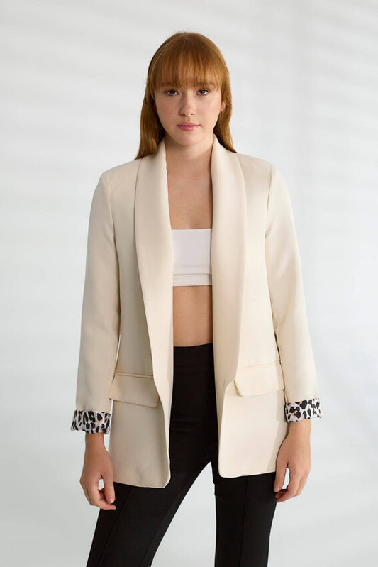Chic Contrast Cuff Blazer